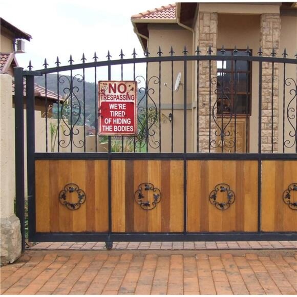 Halloween Signs, No Trespassing, Funny Metal Tin Sign for Halloween - Picture 7 of 8